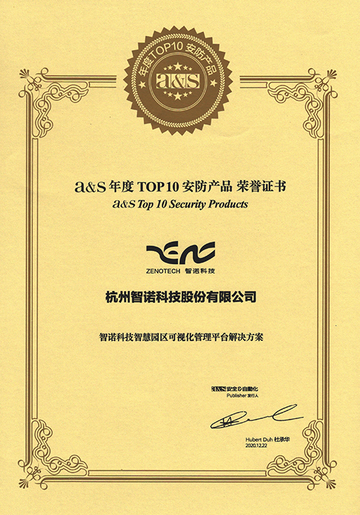 2020年度TOP10安防产品-华体会在线官网智慧园区可视化管理平台